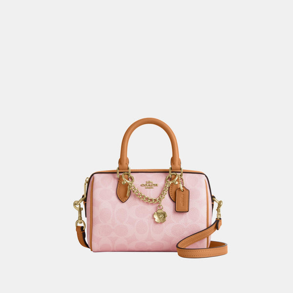 Mini Rowan Crossbody in Signature Canvas with Heart Charm