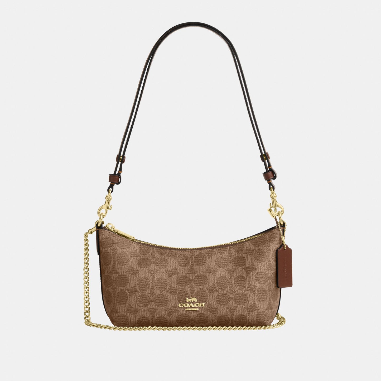 CEK80-Caitlin Shoulder Bag in Signature Canvas-Im/Tan/Brown