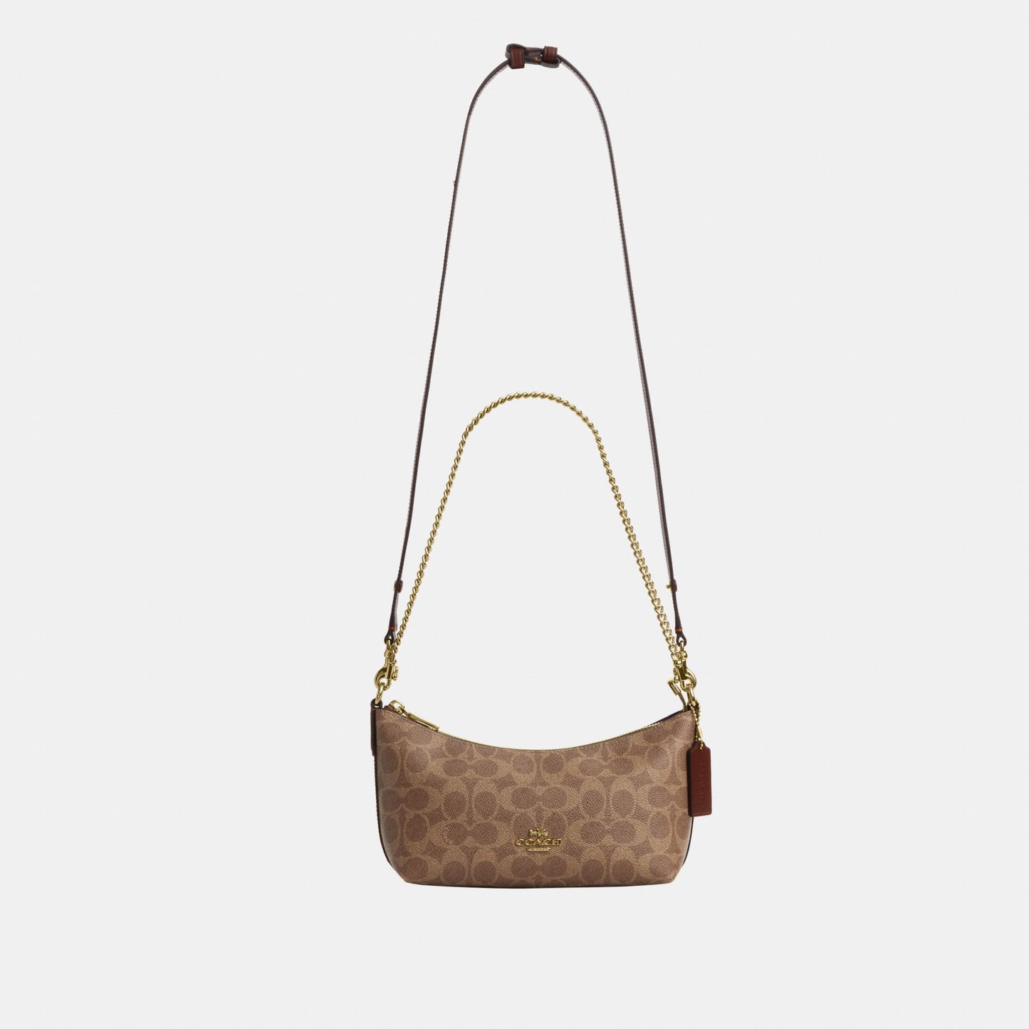 CEK80-Caitlin Shoulder Bag in Signature Canvas-Im/Tan/Brown