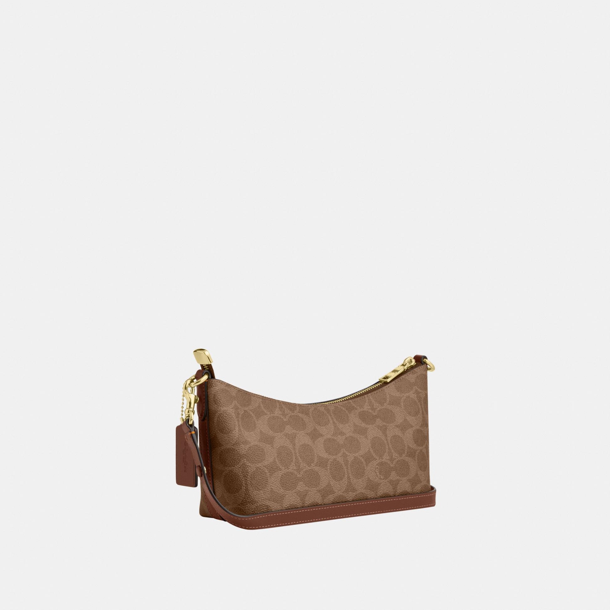 CEK80-Caitlin Shoulder Bag in Signature Canvas-Im/Tan/Brown
