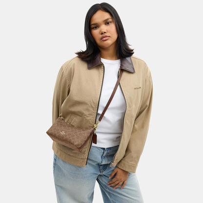 CEK80-Caitlin Shoulder Bag in Signature Canvas-Im/Tan/Brown