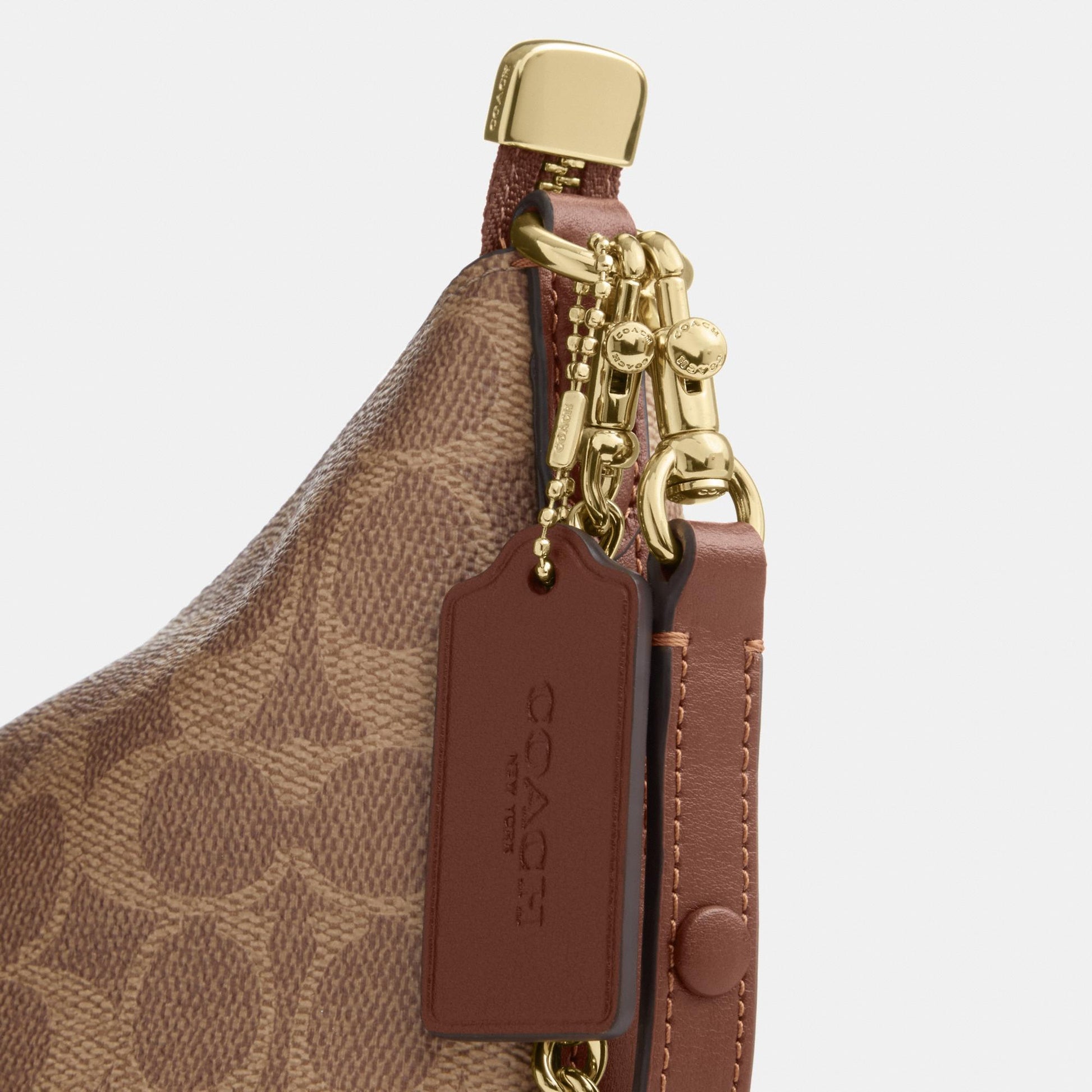 CEK80-Caitlin Shoulder Bag in Signature Canvas-Im/Tan/Brown