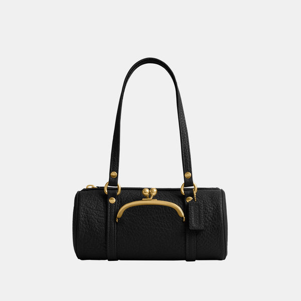 The Coach Originals Textured Pebble Leather Kisslock Barrel Bag 28