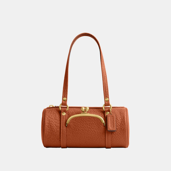 The Coach Originals Textured Pebble Leather Kisslock Barrel Bag 28