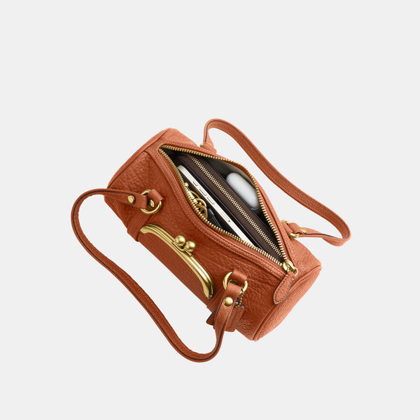 The Coach Originals Textured Pebble Leather Kisslock Barrel Bag 28