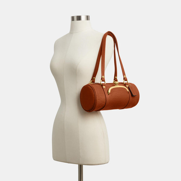 The Coach Originals Textured Pebble Leather Kisslock Barrel Bag 28