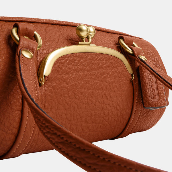 The Coach Originals Textured Pebble Leather Kisslock Barrel Bag 28