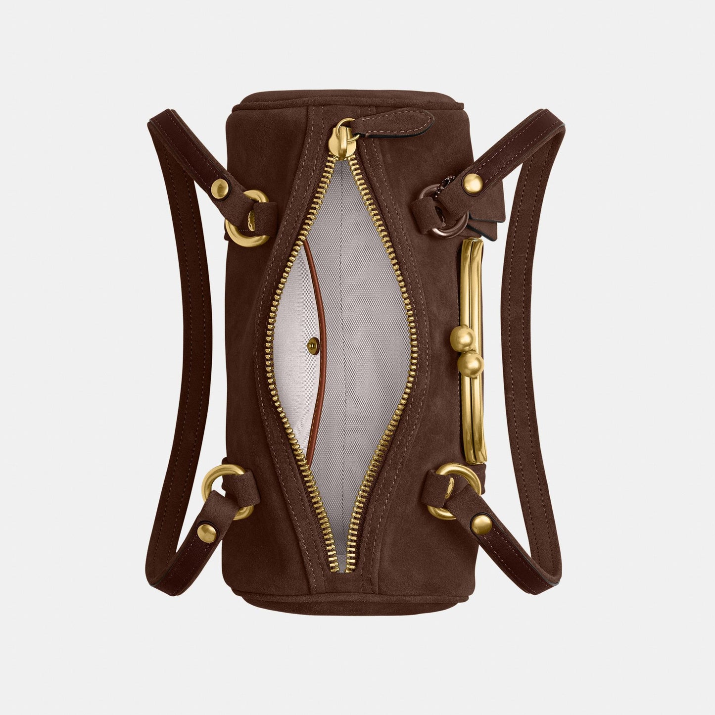 CEM07-Kisslock Barrel Bag 28-B4/Dark Chocolate