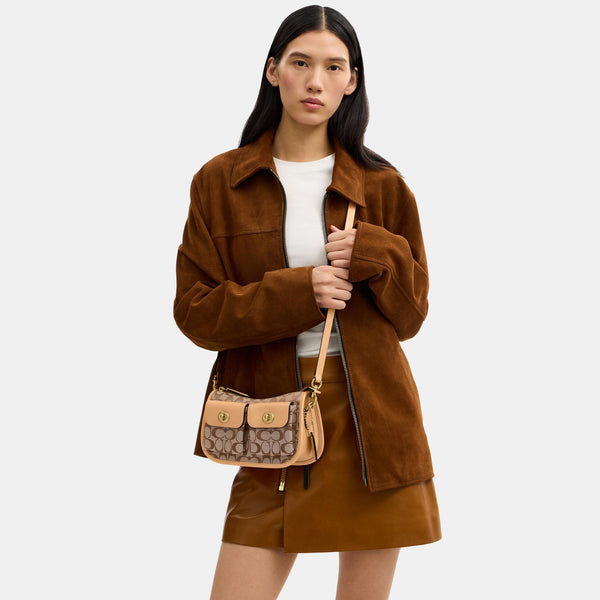 Twin Turnlock Waverly Bag in Signature Jacquard