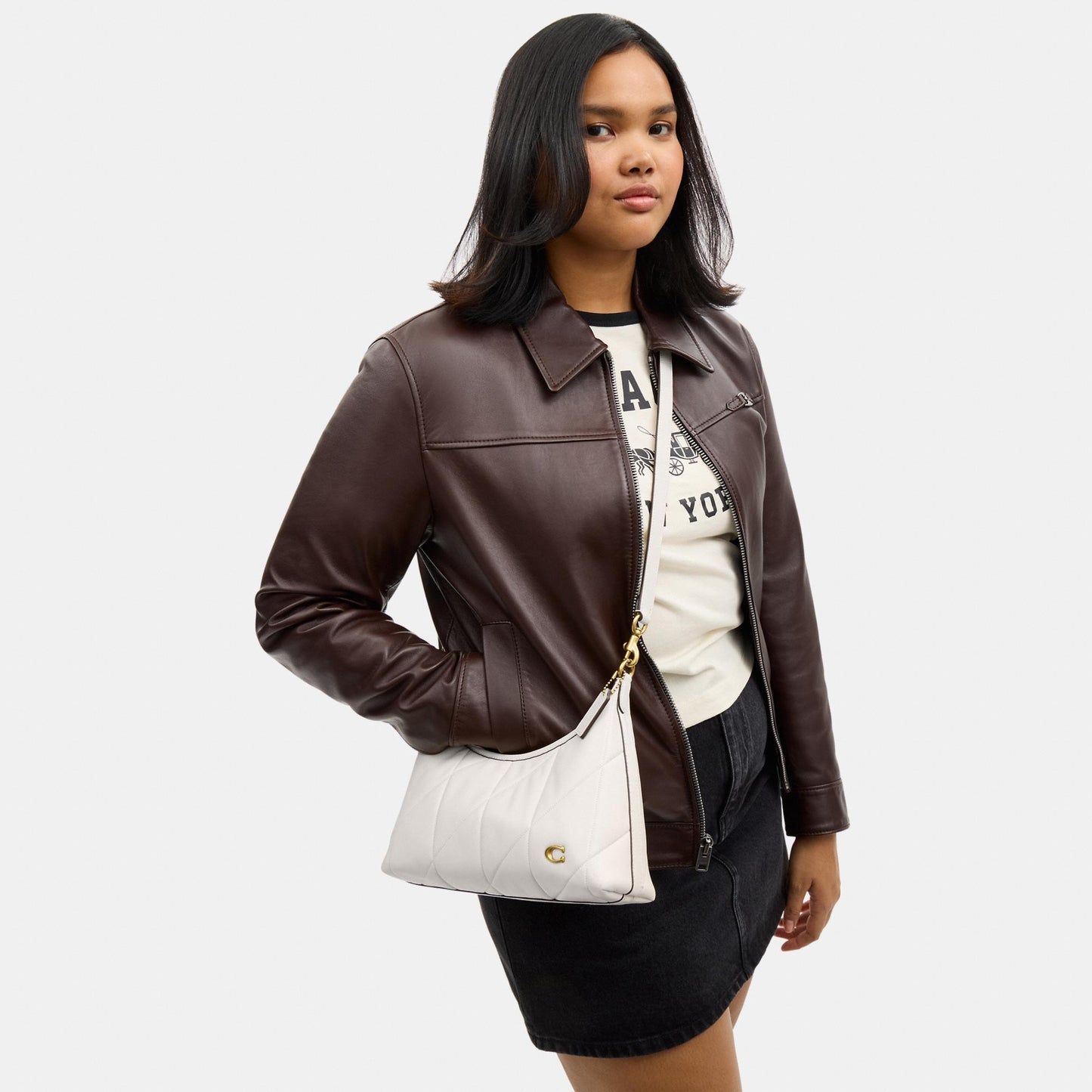 CEM90-Soft Quilted Leather Juliet Shoulder Bag 25-B4/Chalk