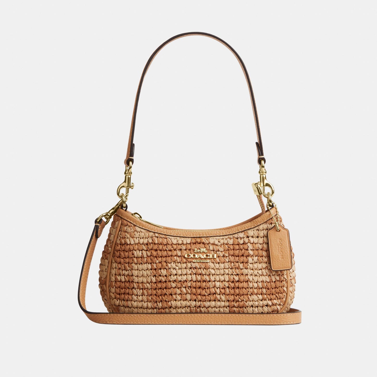 CEM95-Teri Mini Crossbody Bag with Gingham Print-Im/Tan