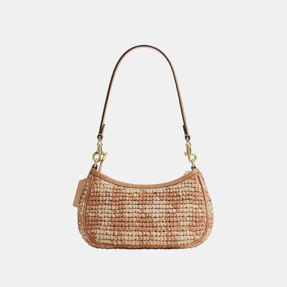 CEM95-Teri Mini Crossbody Bag with Gingham Print-Im/Tan