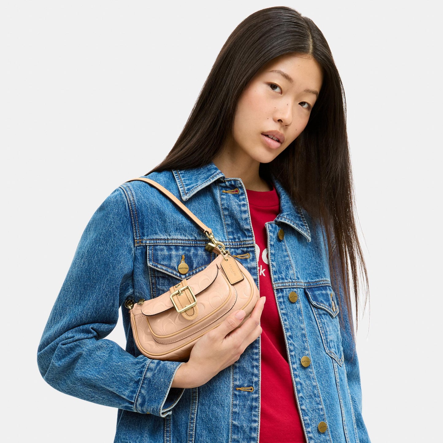CEN11-Ashton Mini Shoulder Bag in Signature Leather-Im/Faded Blush