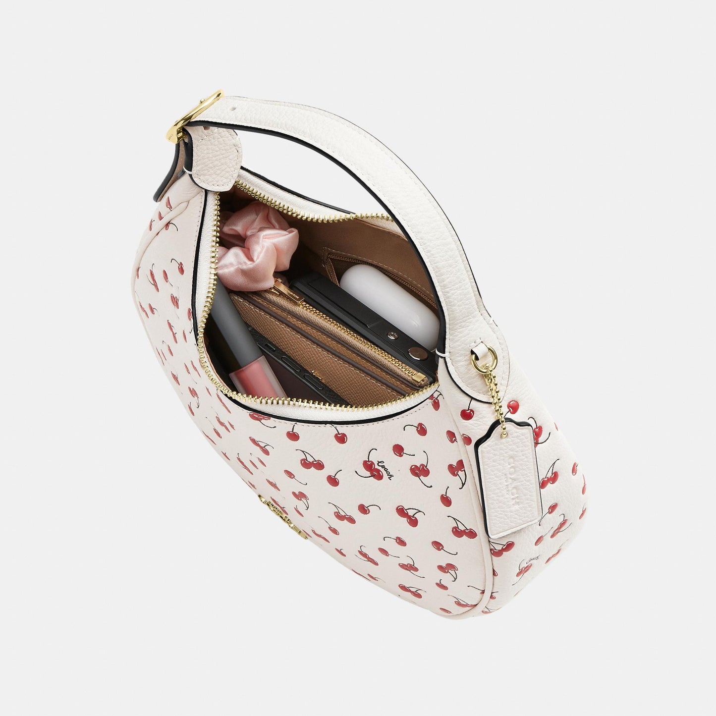 CEN16-Emily Shoulder Bag with Cherry Print-Im/Chalk Multi