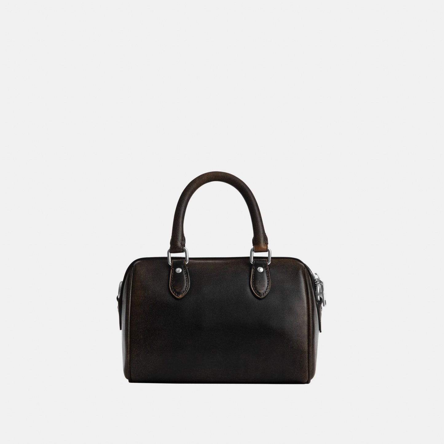 CEN22-Mini Rowan Crossbody Bag in Loved Leather-Sv/Black Brown