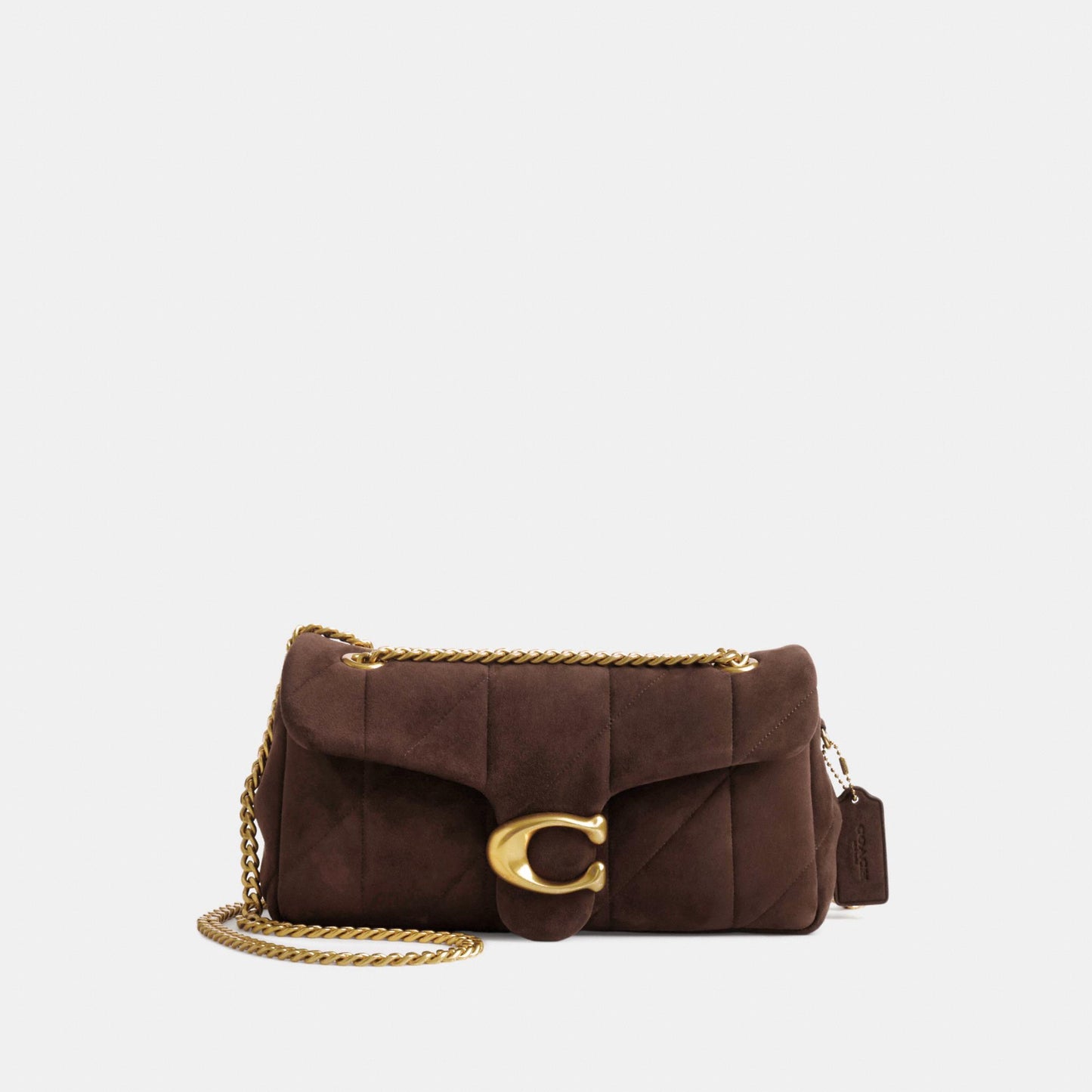 CEN48-Tabby Shoulder Bag 26 with Quilting-B4/Dark Chocolate