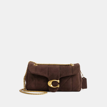 CEN48-Tabby Shoulder Bag 26 with Quilting-B4/Dark Chocolate