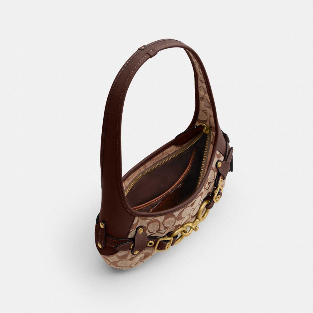 CEN87-Belted Ergo Shoulder Bag 26 in Signature Jacquard-B4/Khaki Maple