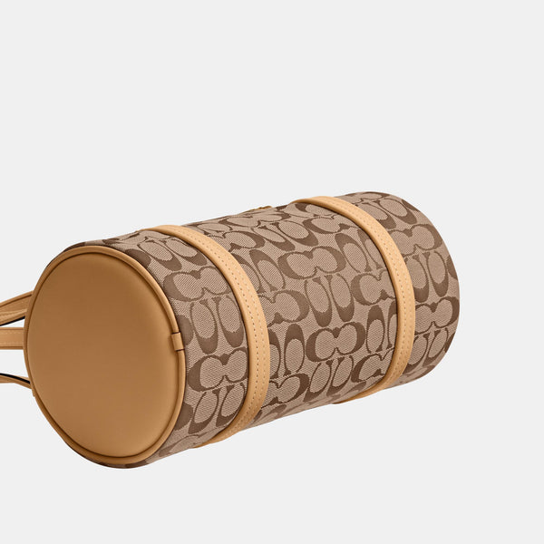 Kisslock Barrel Bag 28 in Signature Jacquard
