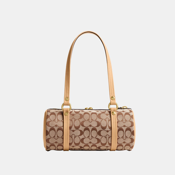 Kisslock Barrel Bag 28 in Signature Jacquard