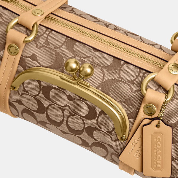 Kisslock Barrel Bag 28 in Signature Jacquard