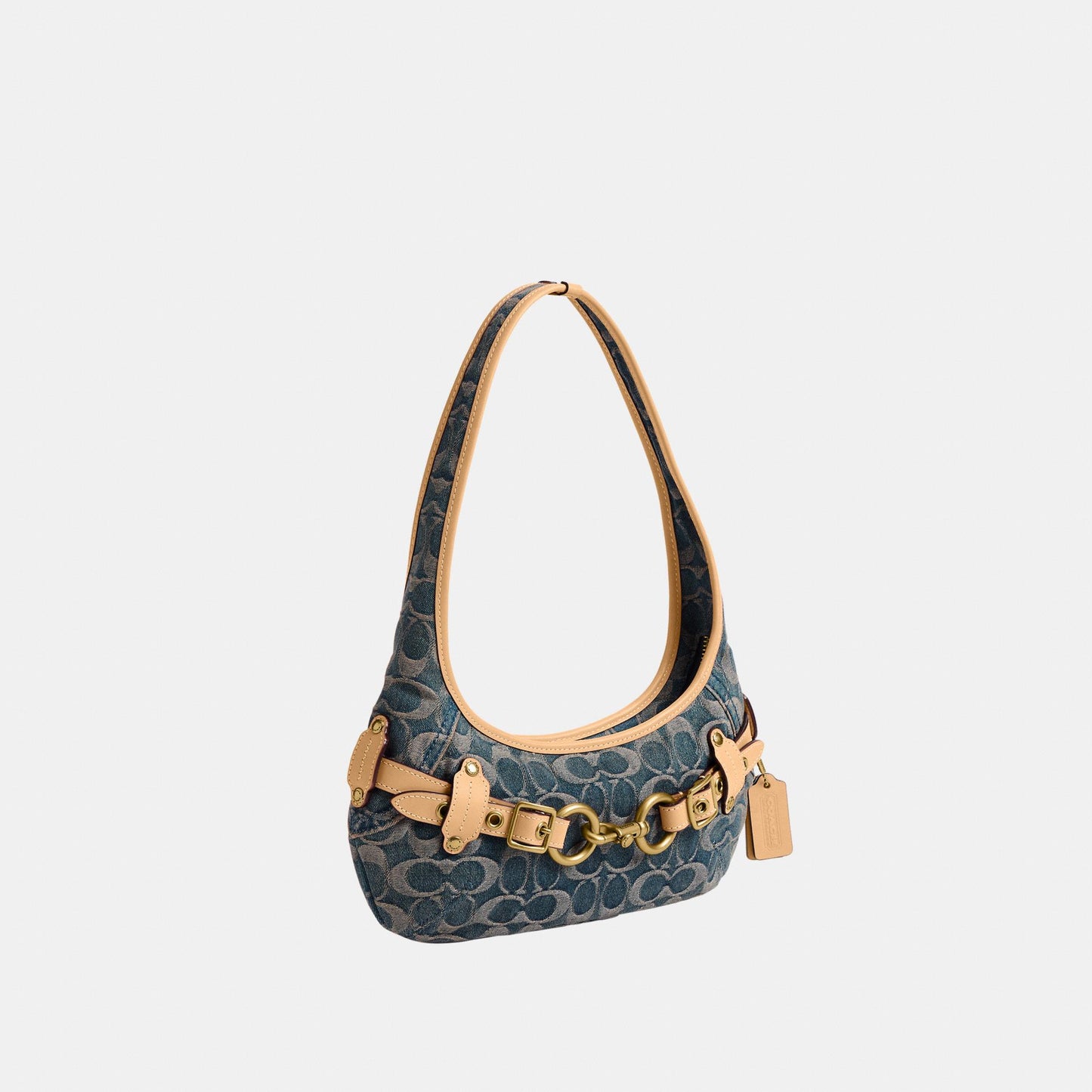 CEN94-Belted Ergo Shoulder Bag 26 in Signature Regenerative Cotton Denim-B4/Denim