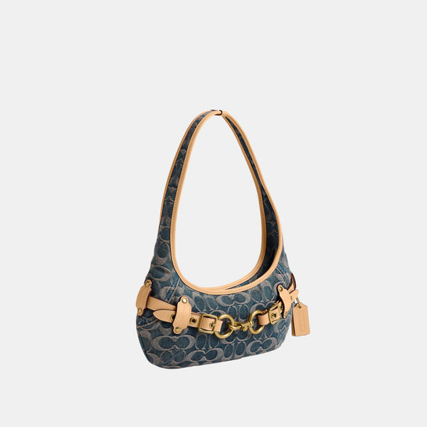 Belted Ergo Shoulder Bag 26 in Signature Regenerative Cotton Denim