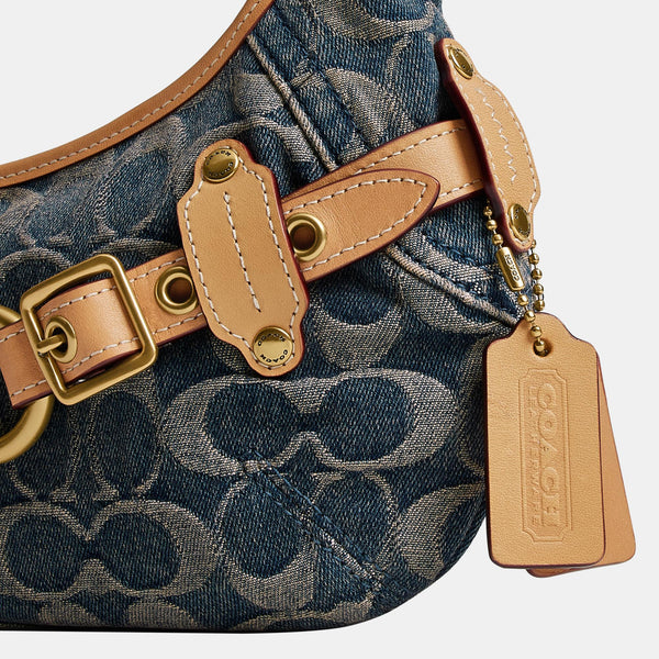 Belted Ergo Shoulder Bag 26 in Signature Regenerative Cotton Denim
