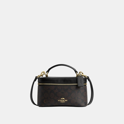 CEO23-Rainer Crossbody Bag 18 in Signature Canvas-Im/Walnut/Black