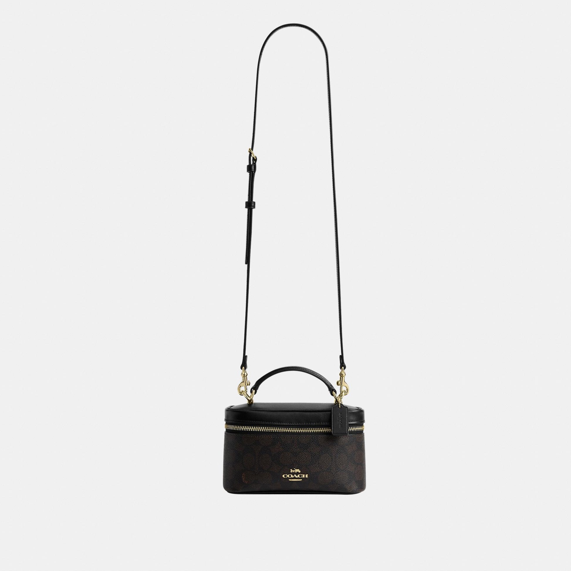 CEO23-Rainer Crossbody Bag 18 in Signature Canvas-Im/Walnut/Black