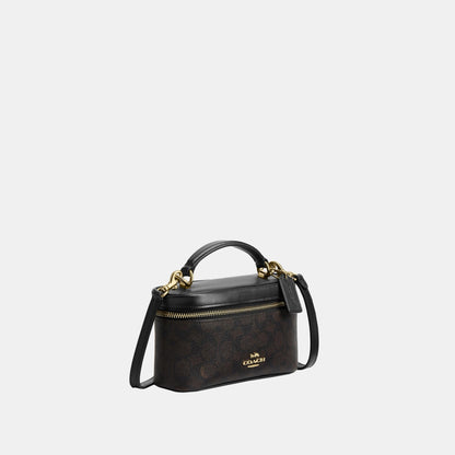 CEO23-Rainer Crossbody Bag 18 in Signature Canvas-Im/Walnut/Black