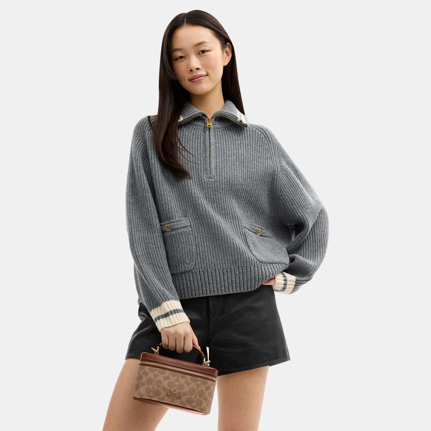 CEO23-Rainer Crossbody Bag 18 in Signature Canvas-Im/Tan/Brown