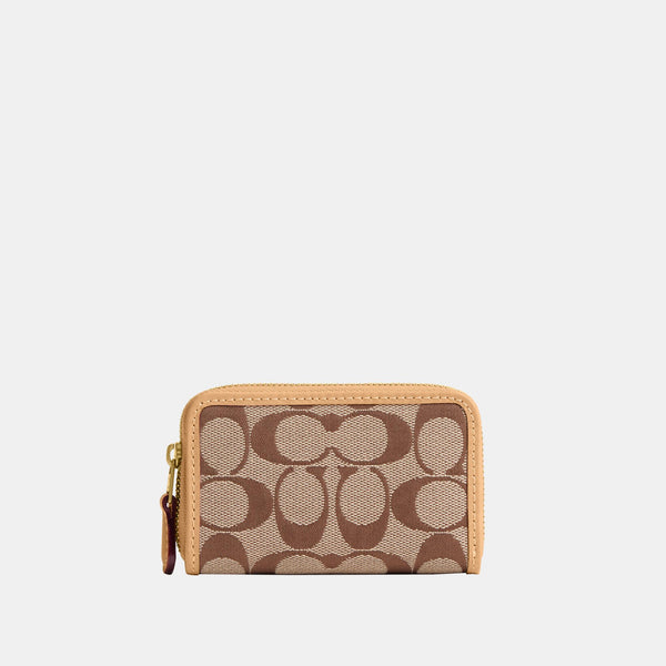 Signature Jacquard Essential Small Zip Around Card Case