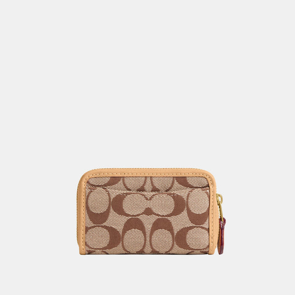 Signature Jacquard Essential Small Zip Around Card Case