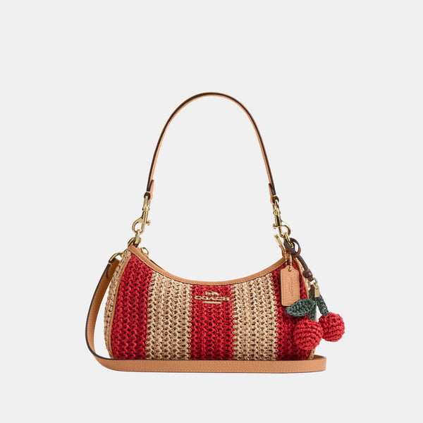 Teri Shoulder Bag with Stripes and Charm