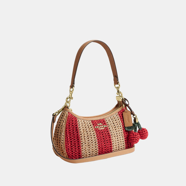 Teri Shoulder Bag with Stripes and Charm