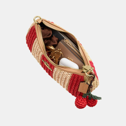 CER34-Teri Shoulder Bag with Stripes and Charm-Im/Red/Tan