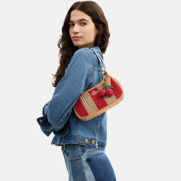Teri Shoulder Bag with Stripes and Charm