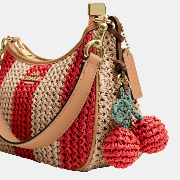 Teri Shoulder Bag with Stripes and Charm