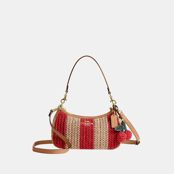 Teri Shoulder Bag with Stripes and Charm