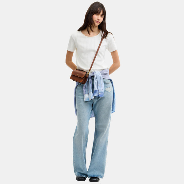 Elora Top Handle Crossbody Bag in Loved Leather