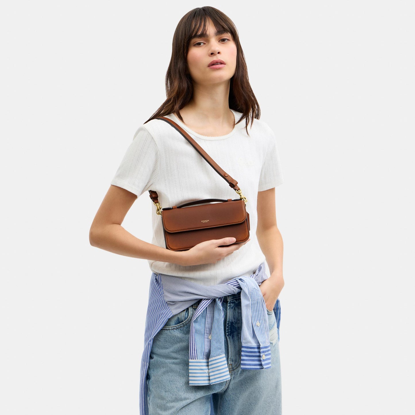 CER62-Elora Top Handle Crossbody Bag in Loved Leather-B4/Brown