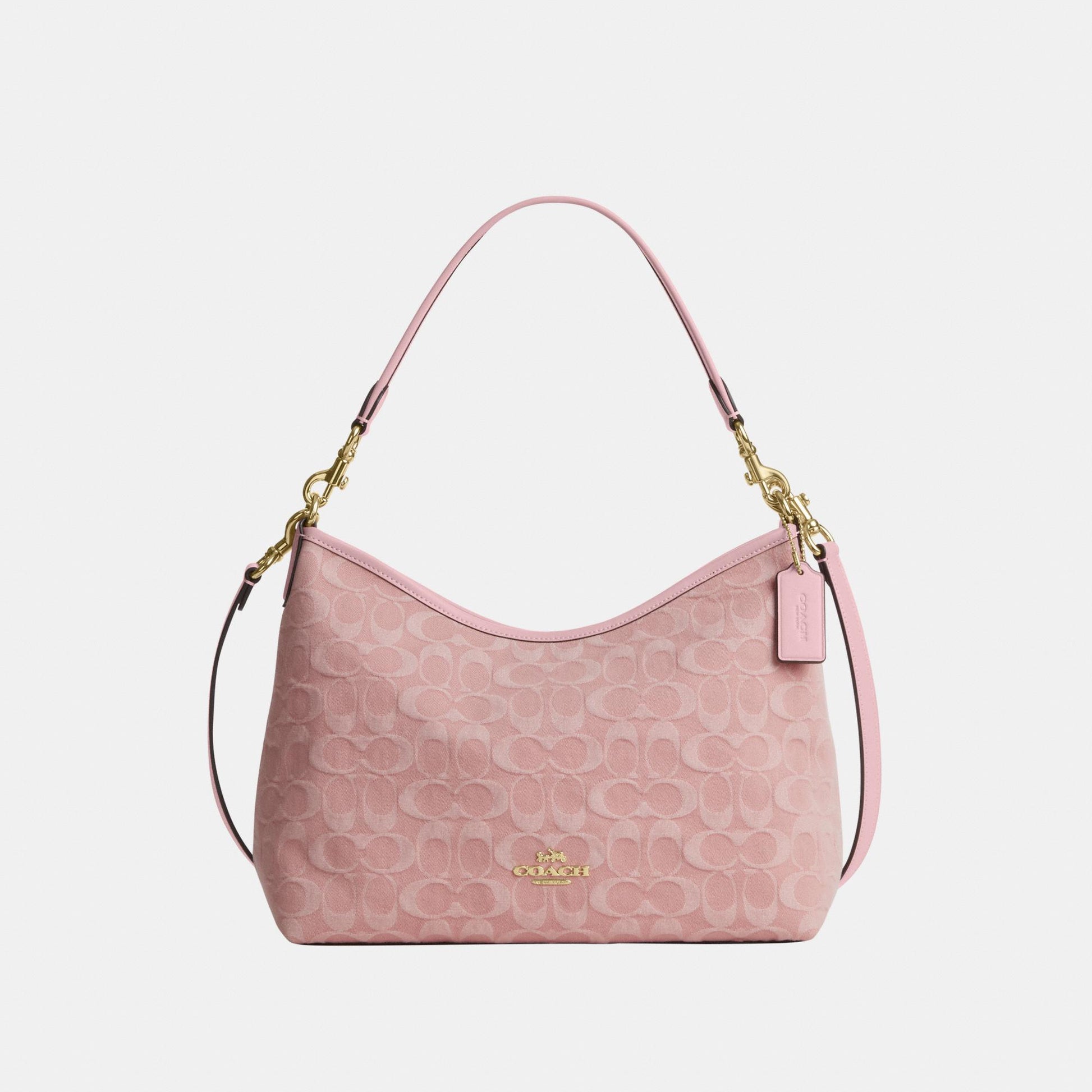 CER66-Laurel Shoulder Bag in Signature Denim-Im/Light Pink