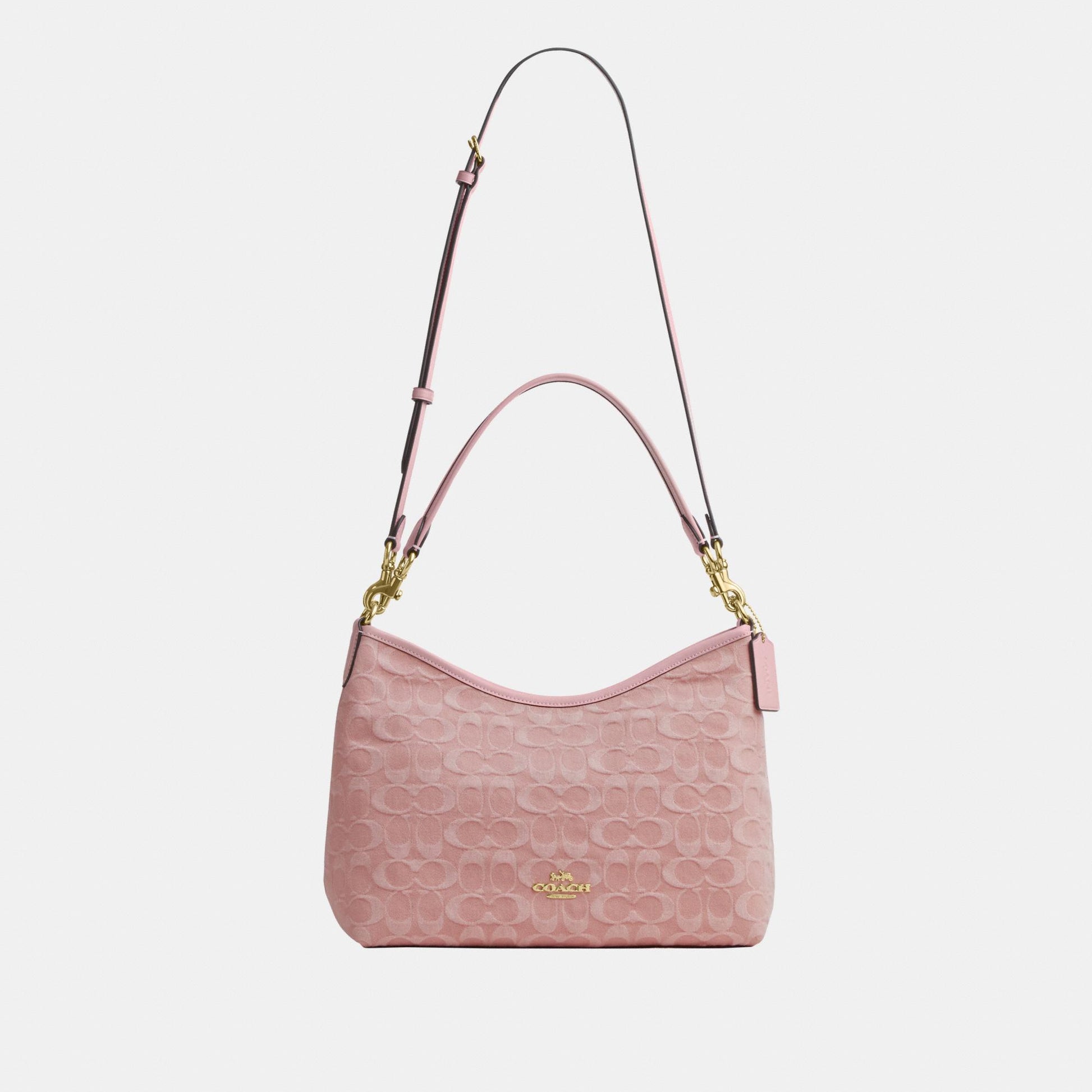 CER66-Laurel Shoulder Bag in Signature Denim-Im/Light Pink