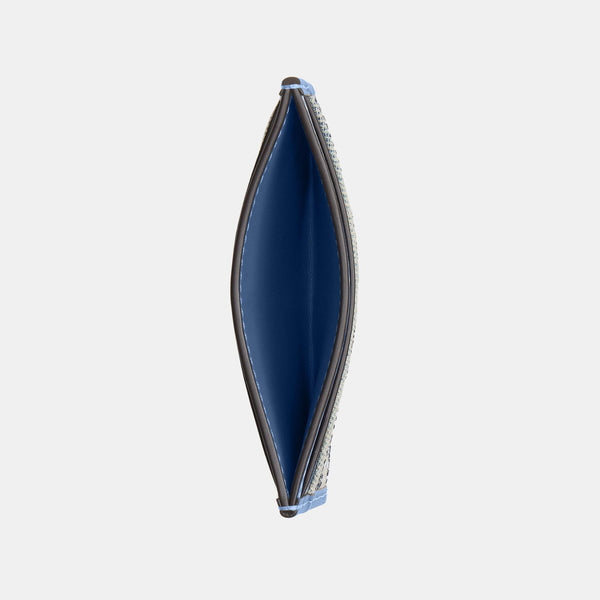 Essential Card Case in Regenerative Cotton Denim with Crystal Signature
