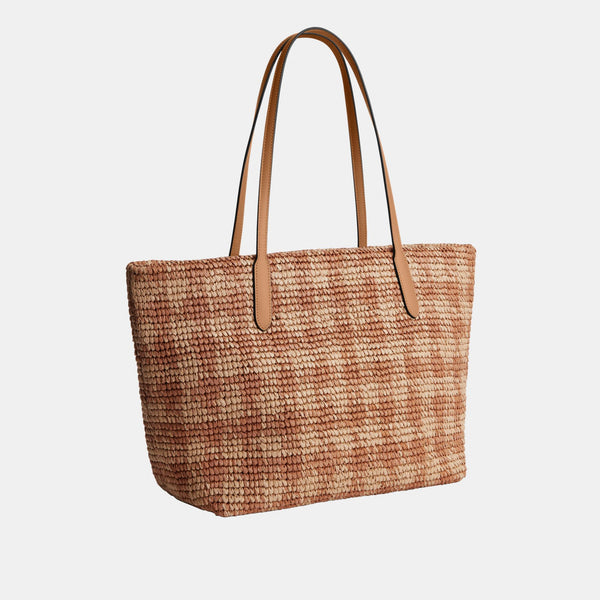 City Tote Bag with Gingham Print