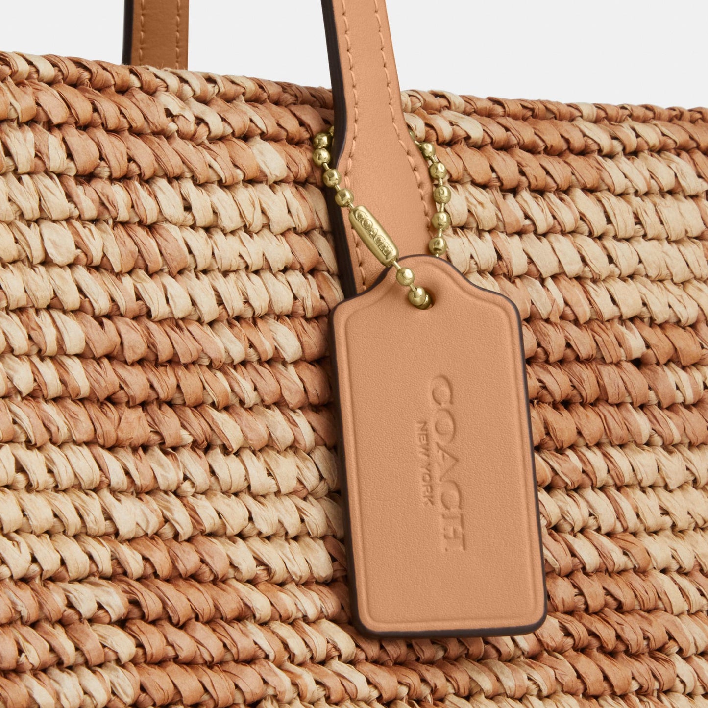 CES22-City Tote Bag with Gingham Print-Im/Tan