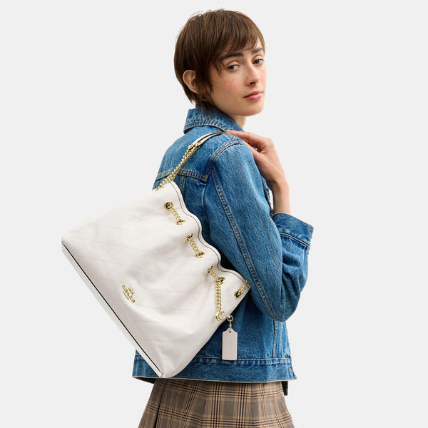 Evelyn Shoulder Bag with Quilting and Charm