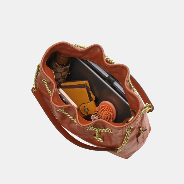 Evelyn Shoulder Bag with Quilting and Charm