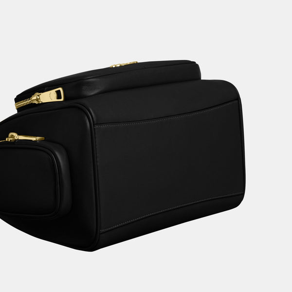 Rowan Satchel with Pockets in Matte Crinkle Leather
